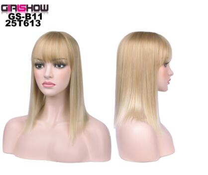 Short bob wig – straight bangs synthetic wig for daily wear