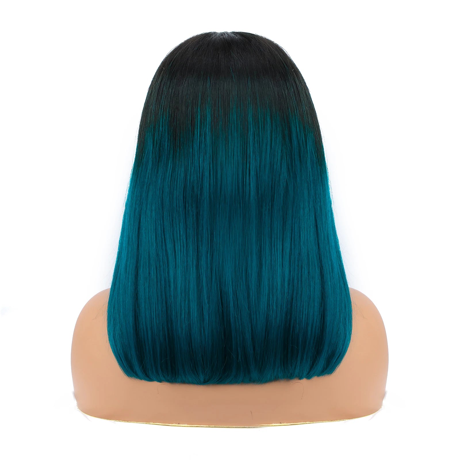4x4 Lace Closure Bob Wig – T1B/Green Human Hair | Double Drawn Straight