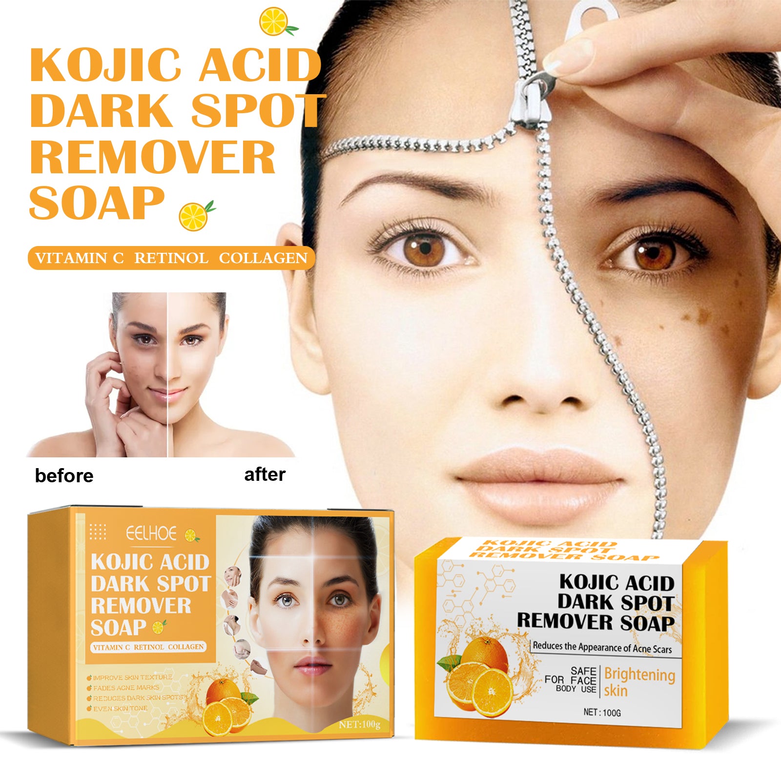 Kojic Acid Brightening Cleansing Soap – Even Skin Tone