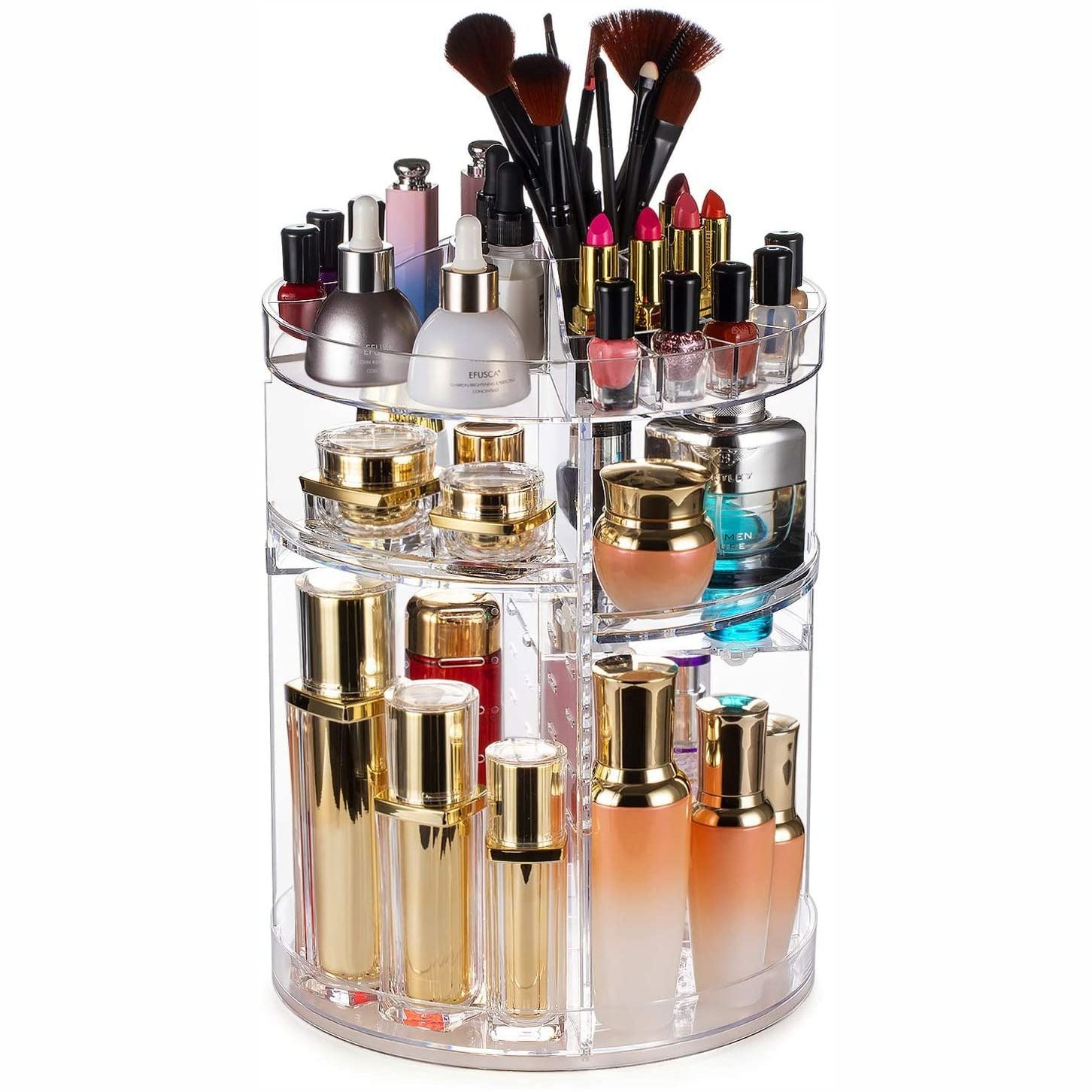 Rotating Cosmetic Storage Box – Transparent Desktop Makeup Organizer