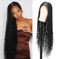 36" Knotless Bohemian Braided Lace Front Wig – Triangle Braid Style