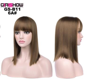  Bob wig with bangs – straight synthetic hair natural look