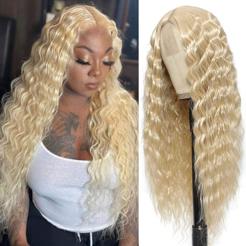 Deep Wave Long Curly Lace Wig – Center Part Headband Style