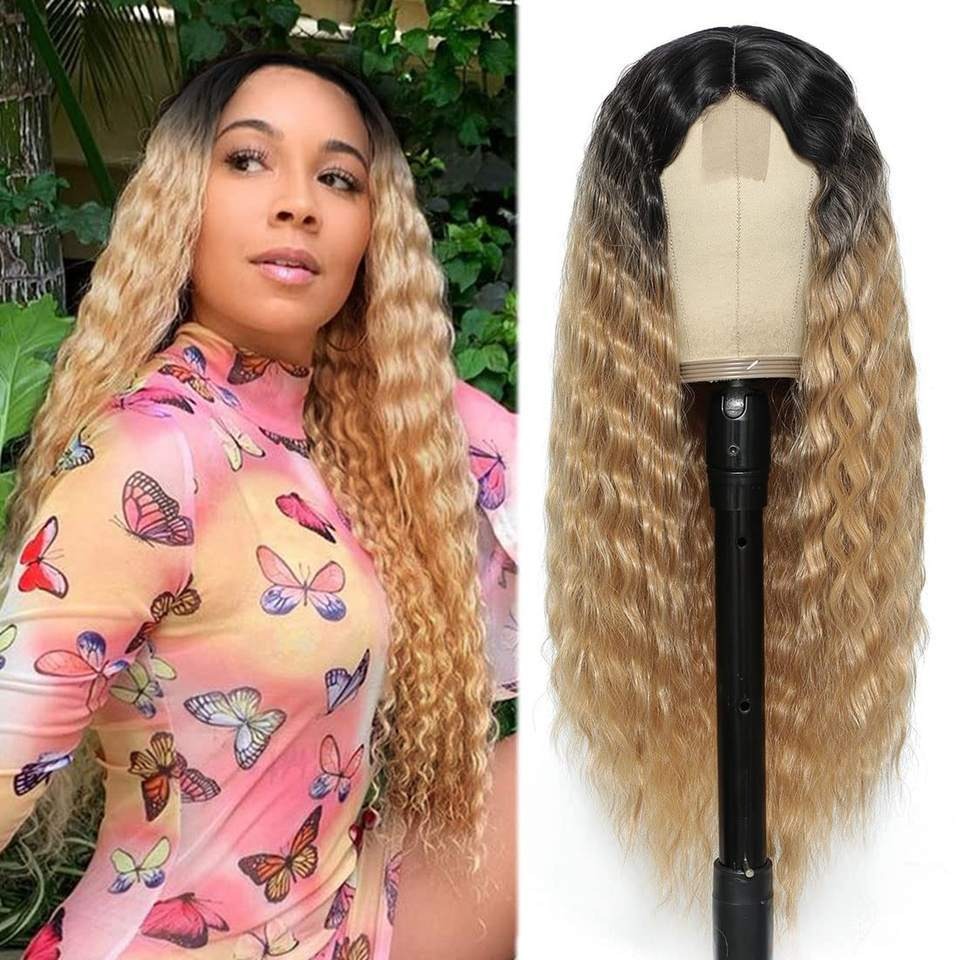 Deep Wave Long Curly Lace Wig – Center Part Headband Style