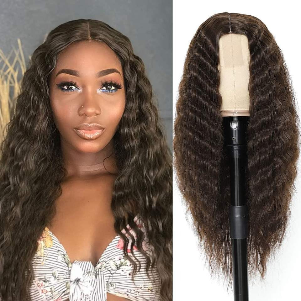 Deep Wave Long Curly Lace Wig – Center Part Headband Style