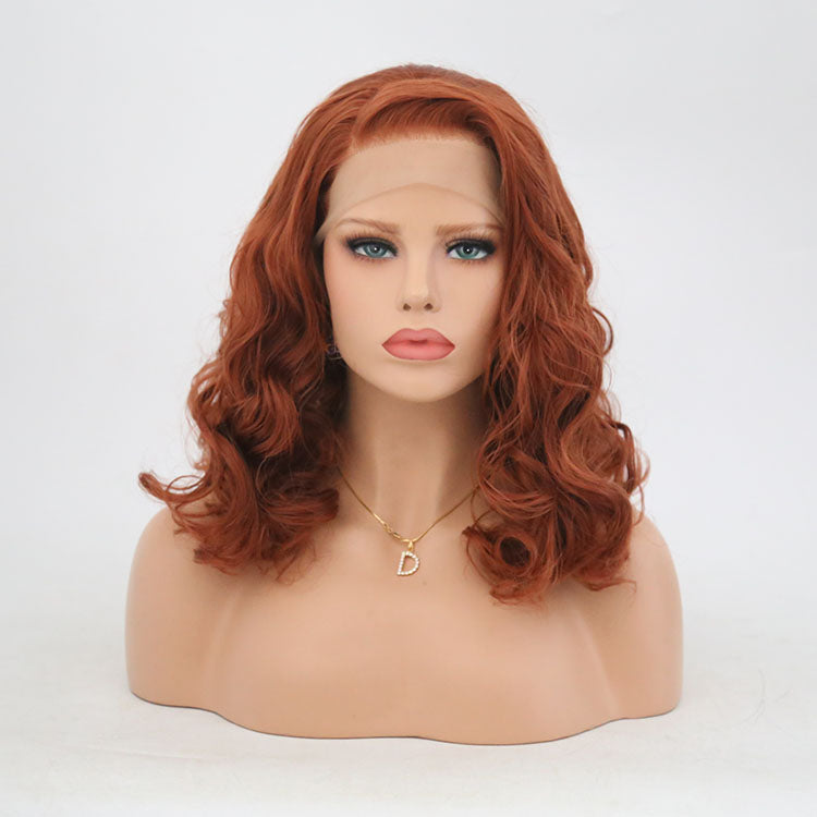 Short Curly Bob Lace Front Wig – #350 Honey Brown