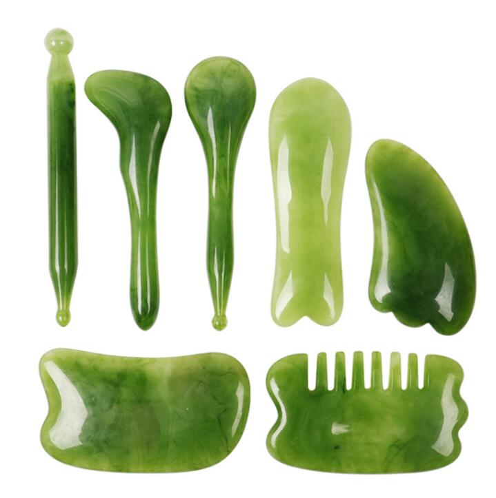 Jade Face Roller & Gua Sha Massage Set