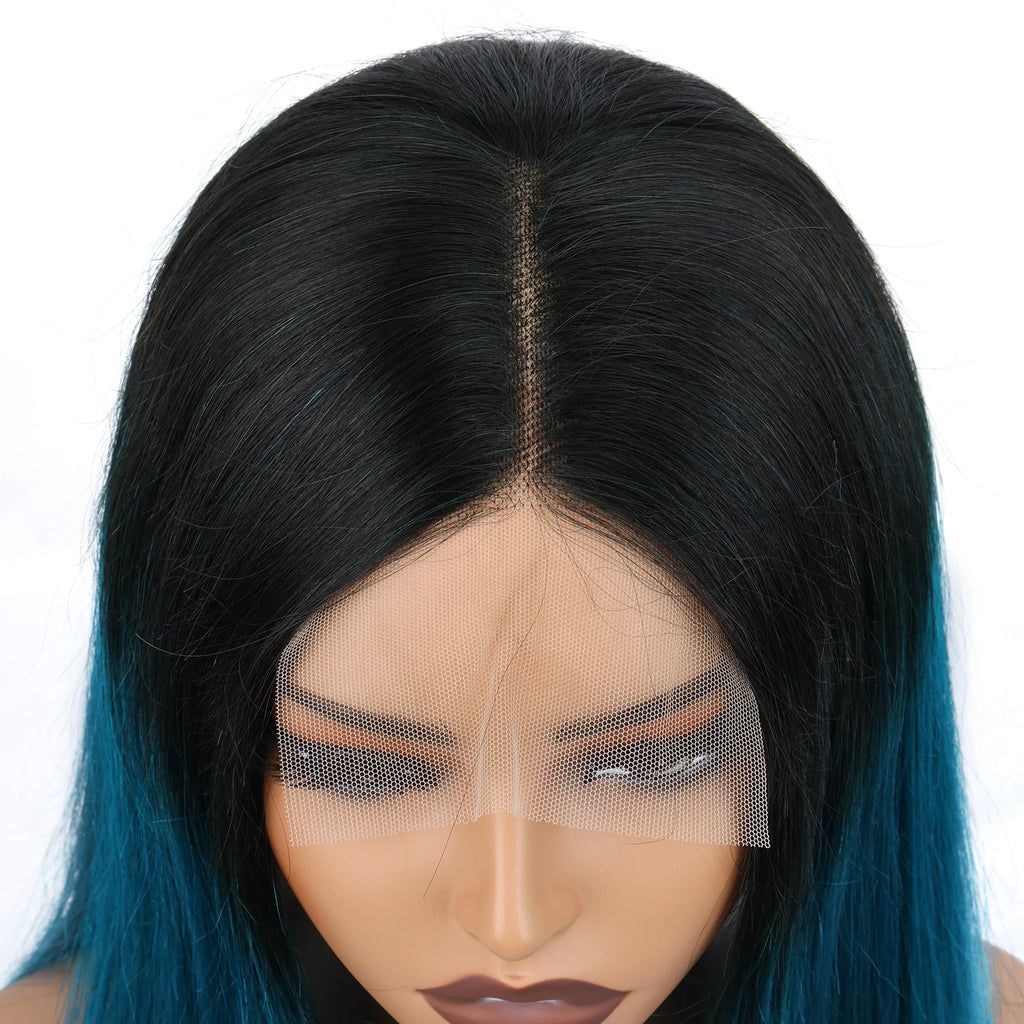 4x4 Lace Closure Bob Wig – T1B/Green Human Hair | Double Drawn Straight