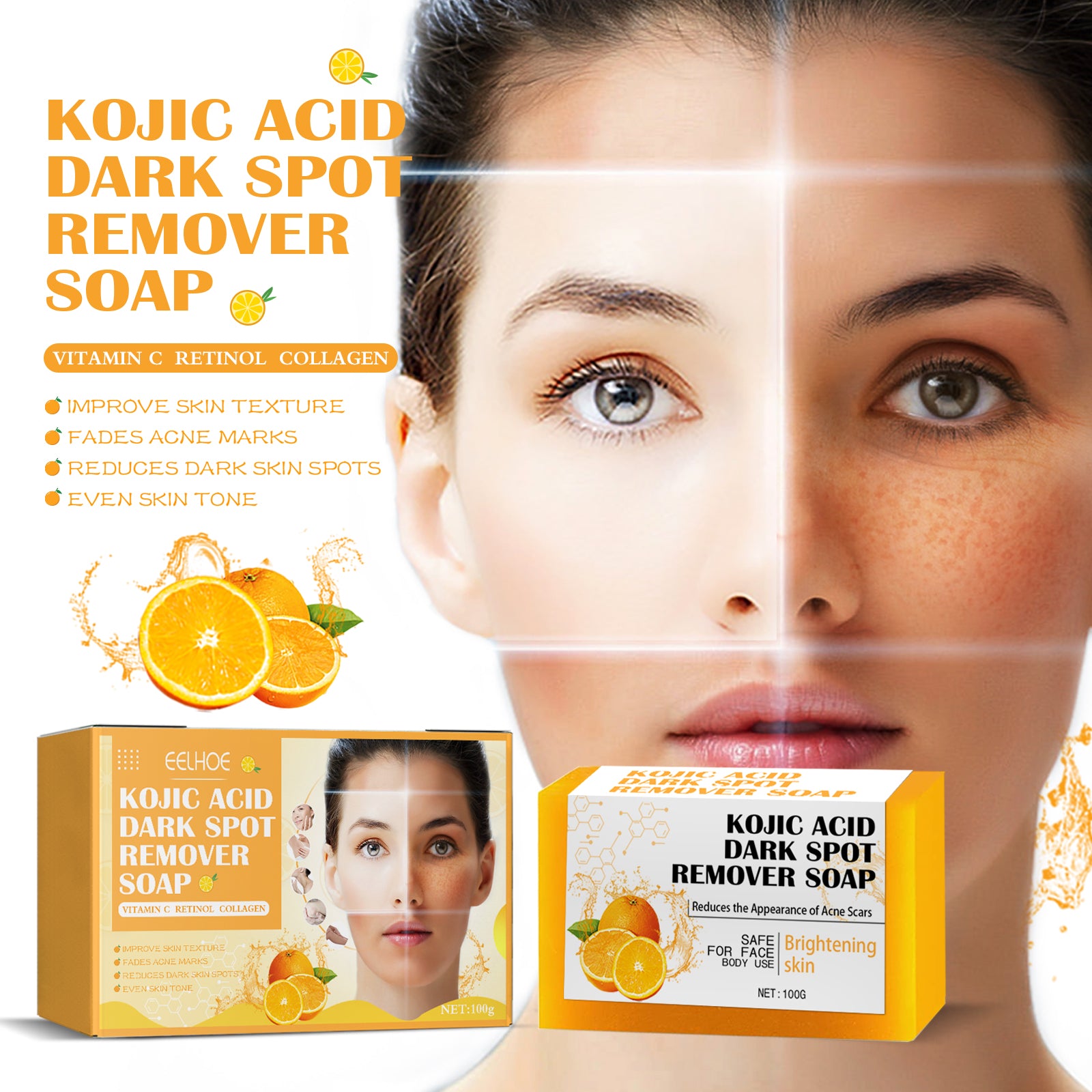 Kojic Acid Brightening Cleansing Soap – Even Skin Tone