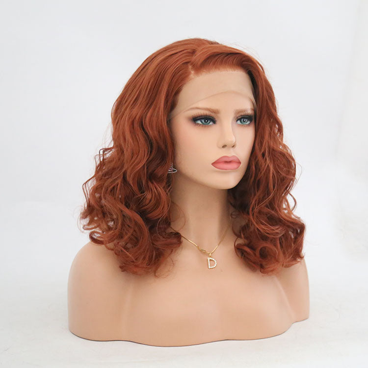 Short Curly Bob Lace Front Wig – #350 Honey Brown