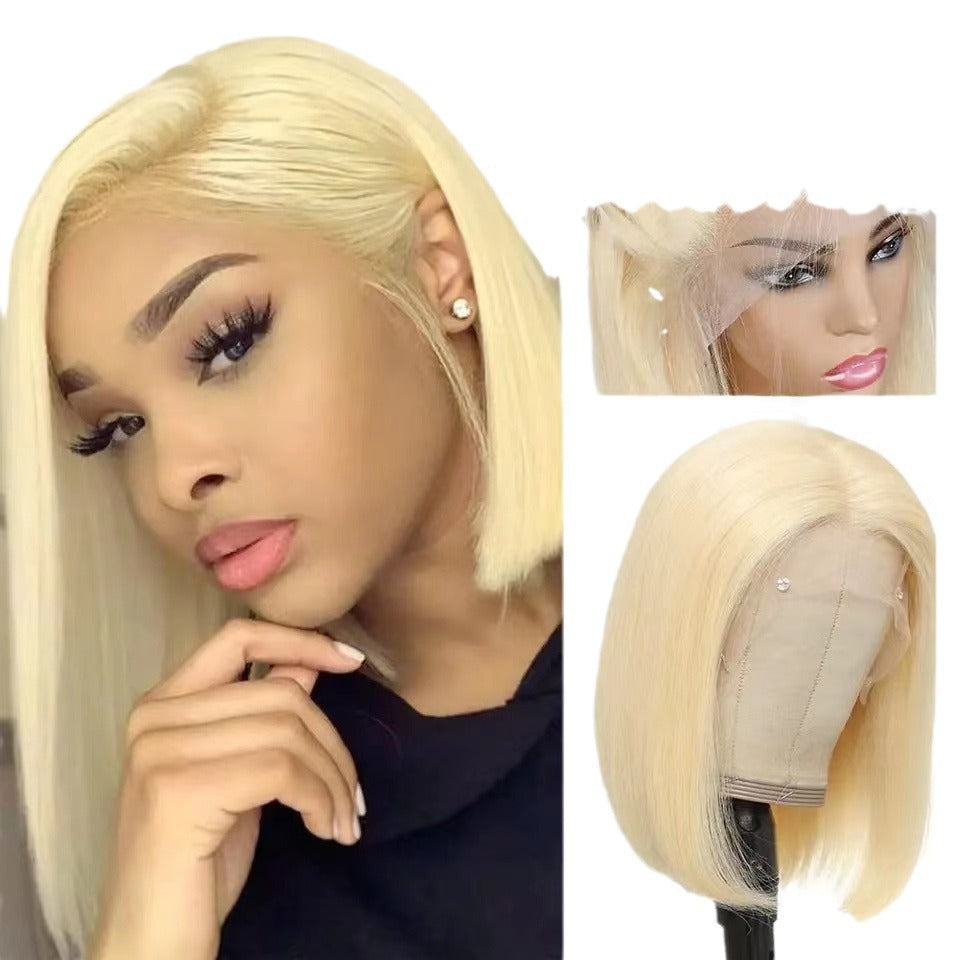 Colorful Short Bob Wig – Straight Split Bob with Front Lace Headband