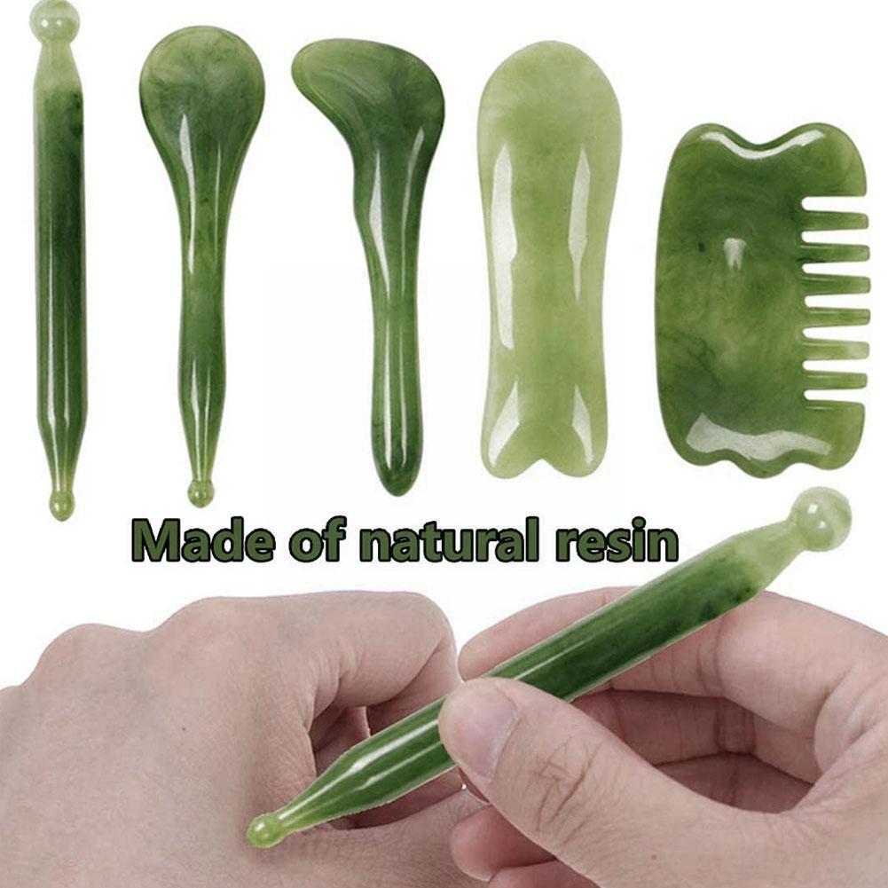 Jade Face Roller & Gua Sha Massage Set