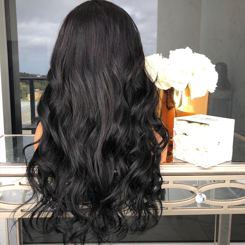 Body Wave Lace Front Wig – Glueless Black Synthetic Hair
