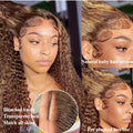 13x4 HD Water Wave Lace Front Wig – Honey Blonde Highlight