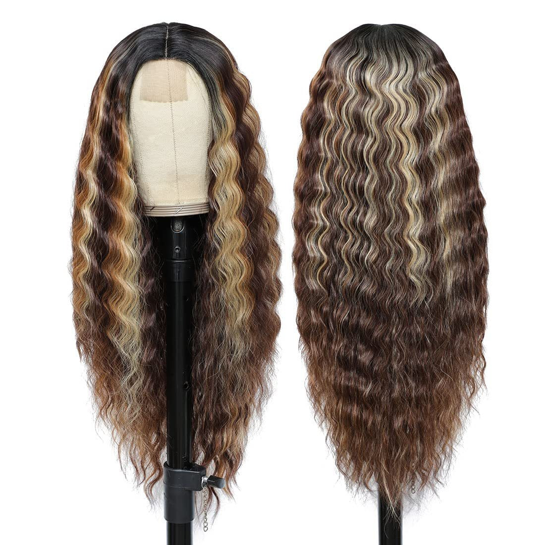 Deep Wave Long Curly Lace Wig – Center Part Headband Style